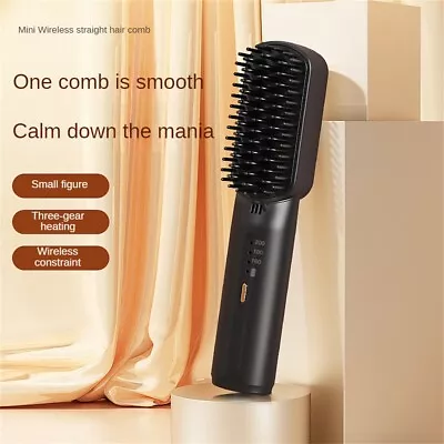 New Mini Rechargeable Hair Straightening Comb Portable Fashionable Good Quality • $18.89