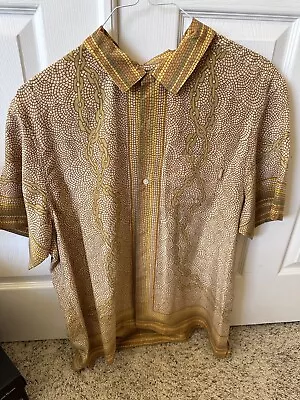 Supreme Mosaic Silk S/S Shirt In Tan. Size XL • $250