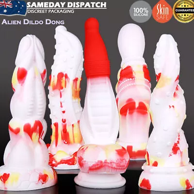 Big Realistic Dildo Dong Anal Plug Silicone G-Spot Vaginal Suction Cup Sex Toy • $43.95