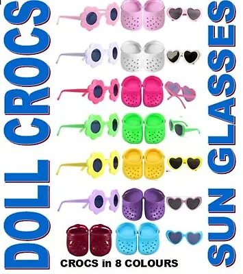 10% Off. 18  Doll Shoes CROCS & GLASSES. BARGAIN BUNDLE Our Generation Baby Born • £4
