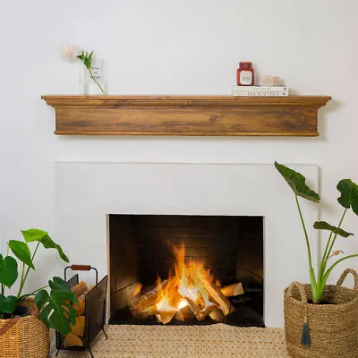 Barton 60  Farmhouse Vintage Mantel Floating Shelf Wood Fireplace Wall Beam Ash • $164.95