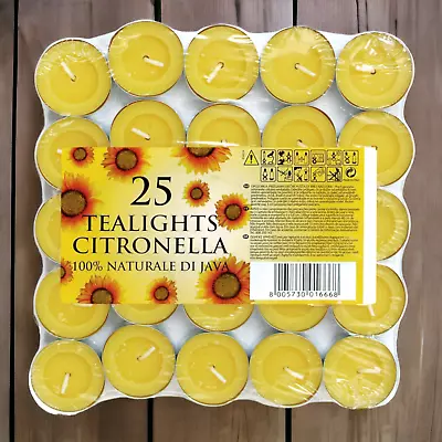 Citronella Tealight Candles Outdoor Home Insect Mosquito Fly Repeller Scented • £4.99