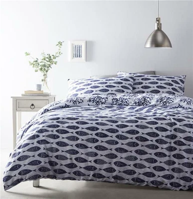 £20.69 • Buy Duvet Sets Geometric Fish Blue Sea Marine Ocean Bedding Quilt Cover Pillow Cases