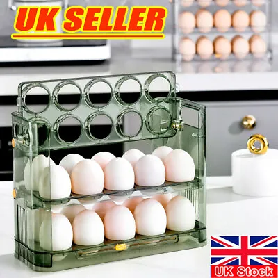 Kitchen Flip-Type Egg Storage Rack Fridge Organizer Creative Egg Holder Box BO • £4.28