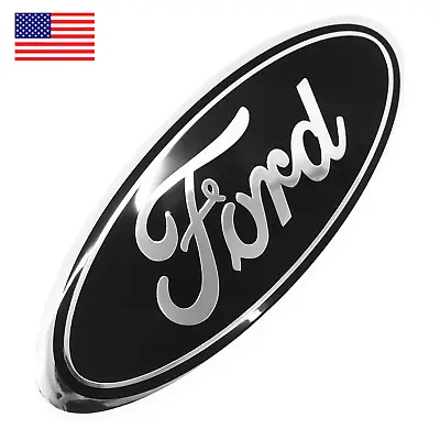 BLACK & CHROME 2005-2014 Ford F150 FRONT GRILLE/ TAILGATE 9 Inch Oval Emblem 1PC • $17.89