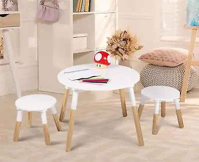 Children Activity Table With 2 Stools Durable And Secure Kids Round Table Chair • £59.99