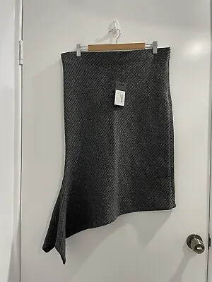 Bassike Size 4 Marl Textured Rib Skirt Asymmetric Straight & Pencil Midi (D1) • $71.96