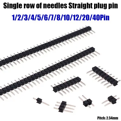 $1.59 • Buy 2.54mm Single Row Male 1~40P PCB Board Pin Header Connector Strip Pinheader 10pc