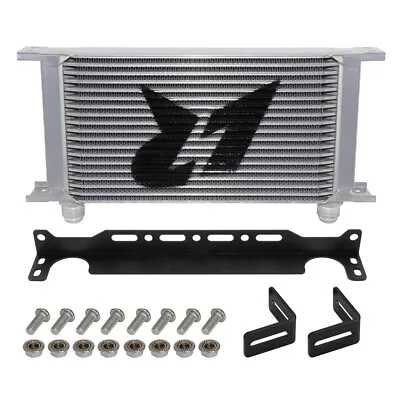 19 Row AN10 Engine  248mm Mounting Oil Cooler Kit Radiator Mocal Style Silver • $72.20