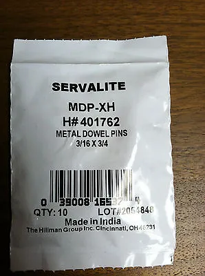 Metal Dowel Pin 3/16 X 3/4  Pack Of 10 • $1.39