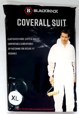£6.89 • Buy Full Body Overalls Hood White Coveralls Decorator Hazmat Suit Safety PPE 