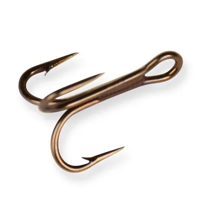 Mustad 3551BR-5/0-25 Treble Ringeye Sport Bronze SZ 5/0 Fish Hooks 25 Pk Fishing • $18.27