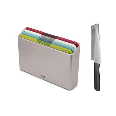 JOSEPH JOSEPH Folio Icon 4 Piece Chopping Board Set With Chefs Knife • $89.95