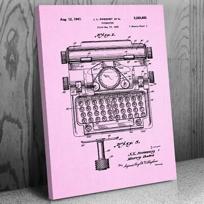 Sweeney Typewriter Patent Canvas Print Author Gift Writing Art Editor Gift • $64.95