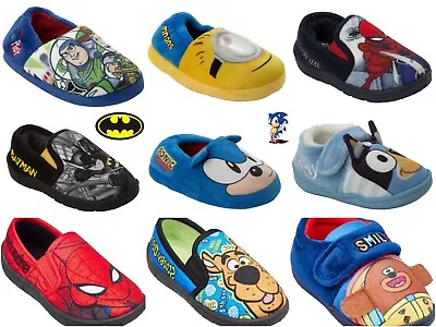 Boys Official Branded Character Slip On Novelty Slippers Infant Kids Uk Size 5-2 • £9.99