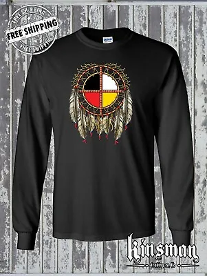 The Medicine Wheel Dreamcatcher Long Sleeve T-Shirt / Native American Indian • $19.95