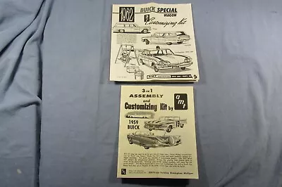 LOT Of 2 AMT Model INSTRUCTIONS ONLY For 1959 Buick & 1962 Buick Special Wagon • $16