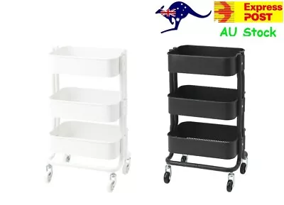 IKEA RASH Trolley Kitchen Bathroom Bedroom Storage Organiser Castors Steel • $59.99