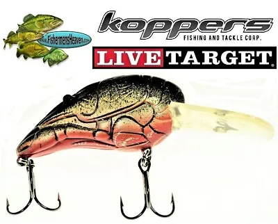 RARE Live Target Crankbait (C64M302) Medium Dive - Crawdad Red Black • $39.98