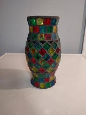 $9.99 • Buy Mosaic Hurricane Glass Candle Or Lamp Cover