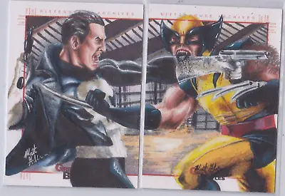 Glebe Punisher Wolverine Marvel Greatest Battles 2 Card Sketch Card • $1500