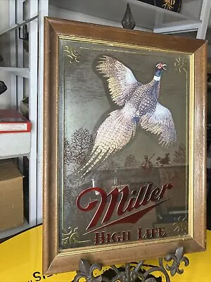 Miller High Life Bird Hunting Pheasant Vintage Bar Beer Mirror 15.5”x20” • $115