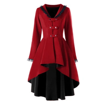 $54.46 • Buy Women Slim Casual Irregular Top Outwear Long Sleeve Lace Splice Formal Coat