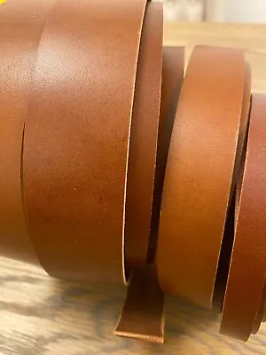 100 Cm Long 2.5 Mm Thick Saddle Tan Brown Leather Strap Belt Blank Various Width • £15