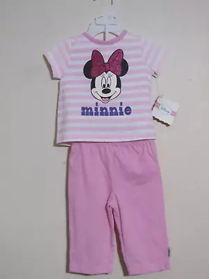 Disney Girl 3-6 Mo Minnie Mouse- 2pc Outfit Pink Top/pink Pants Nwt • $10