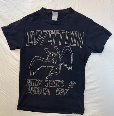 Vintage Led Zeppelin Shirt Mens L Black Rock Band Tour Concert Logo 2003 Y2K Tee • $18.88