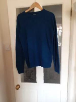 Mens Blue Jumper With Elbow Patches Size M Good Condition • £8