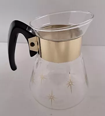 Vtg Pyrex Corning Atomic Star Burst Glass Coffee Pot Carafe 4 Cup  - No Lid • $11