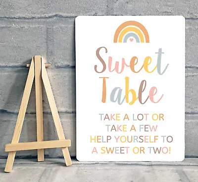 £8.95 • Buy A5 Sweet Table Candy Buffet Metal Sign With Easel Wedding Party - RAINBOW