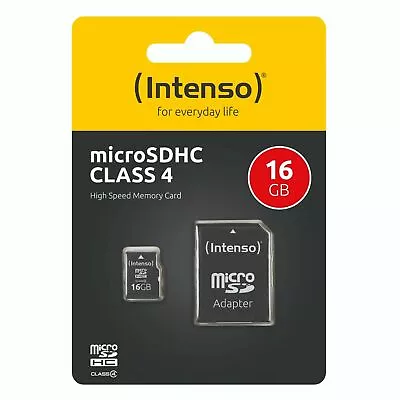 16GB Intenso Memory Card Highspeed Mirco SD Micro SDHC Class 4 + SD Adapter • $32.43