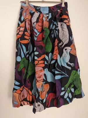 $130 • Buy RARE Gorman X Mirka Mora 'Mirka Dreaming Skirt' Midi Skirt High Waist Size 8