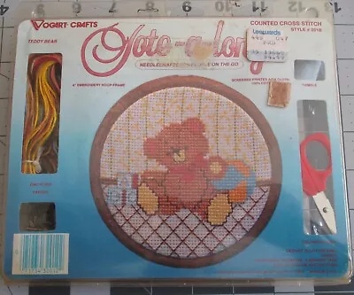 Vogart Crafts Tote A Longs Counted Cross Stitch Kit Travel Craft Teddy Bear 201B • $9.99