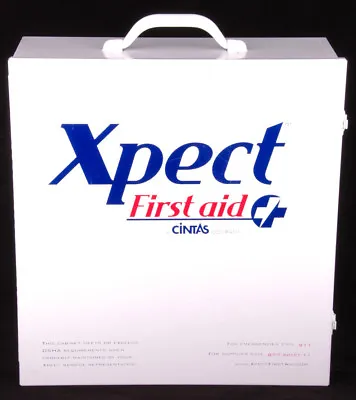 XPECT / CINTAS First Aid Cabinet 16.5x15.5x5.5 -Durham Steel Industrial-OSHA-vtg • $84.99
