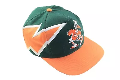 VINTAGE MIAMI HURRICANES SEBASTIAN IBIS CAP 90s Big Logo Retro USA Team Hat • $40