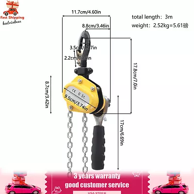 G80 1/2Ton Mini Lever Chain Hoist Ratchet Type Come Along Puller Highly Portable • $50.27