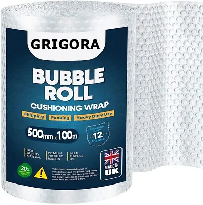 SMALL BUBBLE WRAP - 500mm Roll 100m Long Packing Packaging Wrap Protection Safe • £8.40