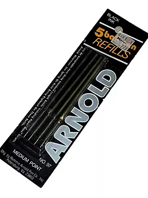 Vintage ARNOLD 4 Medium Point Retractable Pen Refills Black Ink NOS Made In USA • $11.95