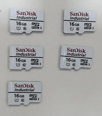 SanDisk Industrial 16GB Micro SD Memory Card Class 10 UHS-I MicroSDHC 5 QTY • $24.99