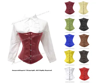 Heavy Duty 26 Double Steel Boned Waist Training Leather Underbust Corset 8520-LE • $89.99