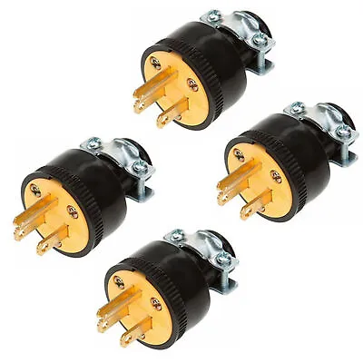 4 Pc Extension Cord Replacement 3 Prong Male Electrical Plug Heavy Duty Grounded • $12.89