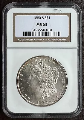 1880 S Morgan Silver Dollar NGC MS63 • $120