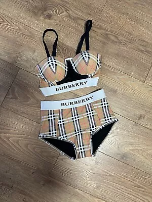 Burberry Beige Bethany Corset Bikini Top Swimsuit Small • $260