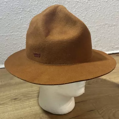 Vintage Wool Campaign Hat Official Brand Brown Wool Felt Adult Size L/XL • $44