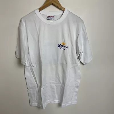 Vintage Corona Extra Tshirt White Size Medium Men's Double Sided Graphic 2001 • $35