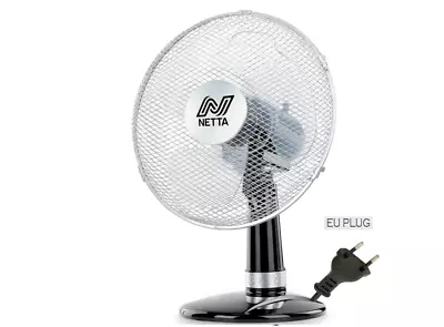 NETTA 12 Inch Desk Fan 3-Speed Oscillating Quiet Cooling Table Fan 40W EU Plug • £18.99