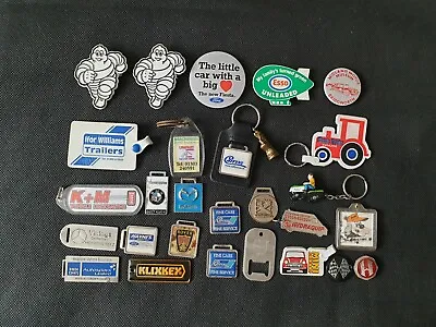 £27.99 • Buy Bundle Of Vintage Car Automobile Badges And Keyrings Michelin Man Esso Unleaded
